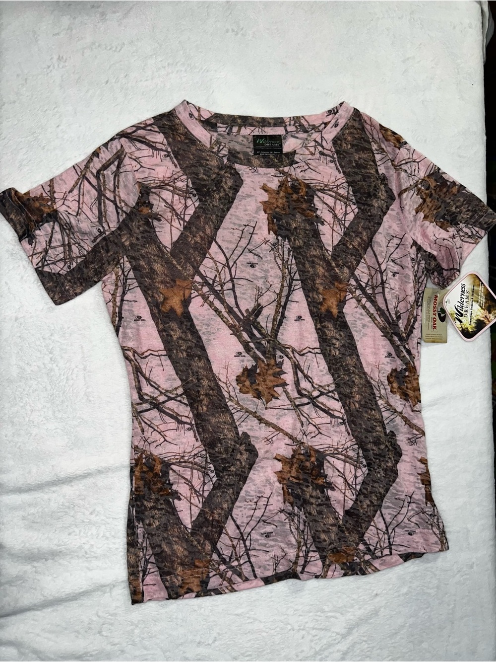 Mossy Oak Pink & Brown Camo Short Sleeve Tee